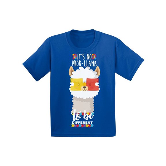 Awkward Styles Autism T-shirt It's No Prob-Llama to be Different Baby Shirt Llama Tee