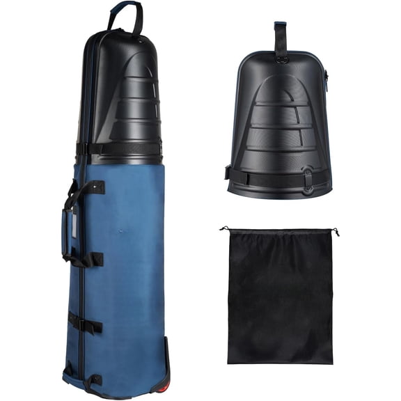 Golf Travel Bag with ABS Hard Shell Top - Golf Bag with 1680D  Fabric, 7mm Padding & Wheels - Golfing Accessories Travel Case for Airlines - Fits  Club Bags &