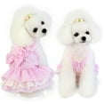 thumbnail image 4 of Visland Dog Princess Dresses Puppy Cotton Bow Knot Dress Pet Dresses Mesh Puppy Dog Princess Summer Dresses for Small Medium Cat Puppy Dog, 4 of 8