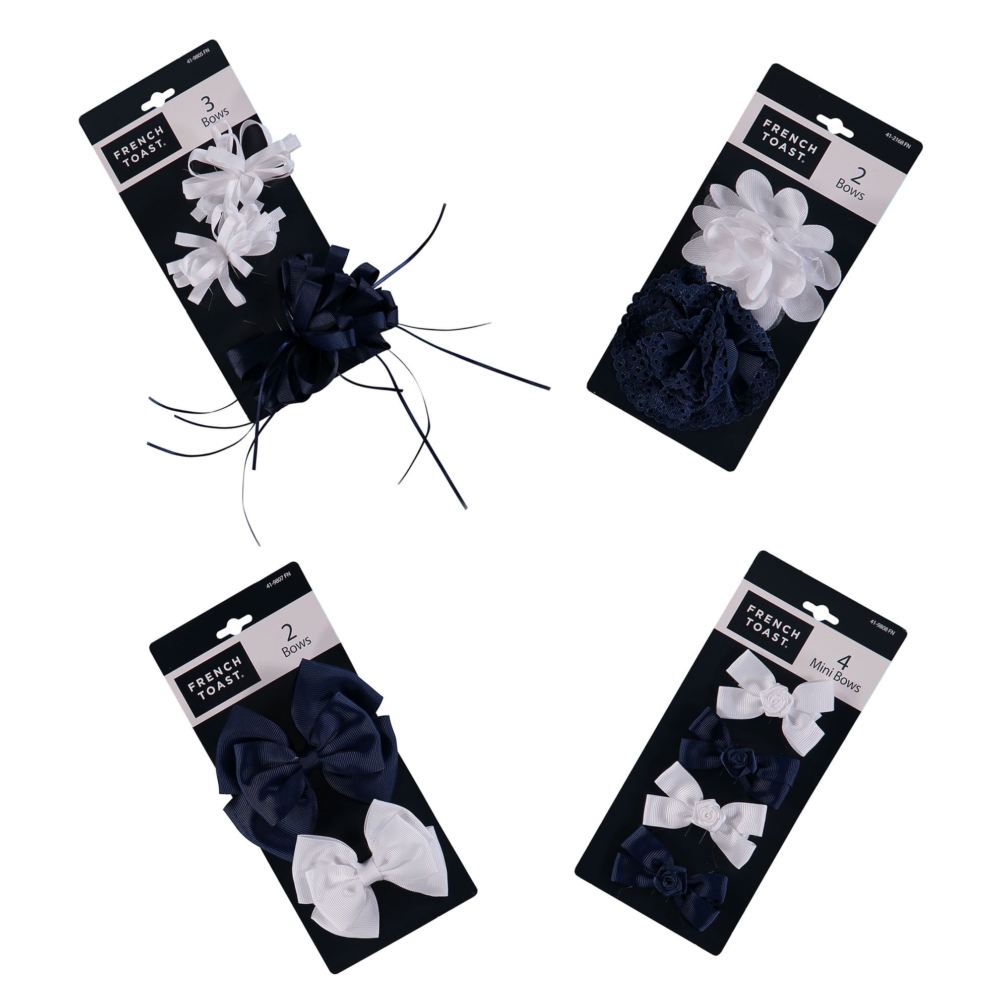 French Toast Mini Hair Bows, 4 Style Pack
