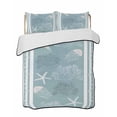 thumbnail image 2 of Blue Coastal Queen Size Down Alternative Comforter, Lightweight Comforter Quilt Bedding Set with Pillow Shams Nautical Beach Summer Sea Starfish Coral All Seasons Bed Comforter Duvet Insert 90"x96", 2 of 7