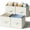 White & Ivory, variant on 3 Pack Fabric Storage Bins for Shelves Closet Storage Bins Collapsible Closet Organizers for Clothes