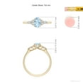 thumbnail image 5 of ANGARA Natural Oval Aquamarine Side Stone Engagement Ring with Diamonds in 14K Yellow Gold for Women (Size-7x5mm) | March Birthstone, Anniversary, Jewelry Gift for Women | Natural Aquamarine Ring, 5 of 10