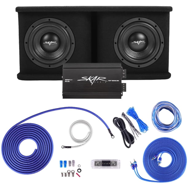 Skar Audio Dual - Paquete Completo de Graves de subwoofer de 1400 W de la Serie SDR de 8 Pulgadas, I
