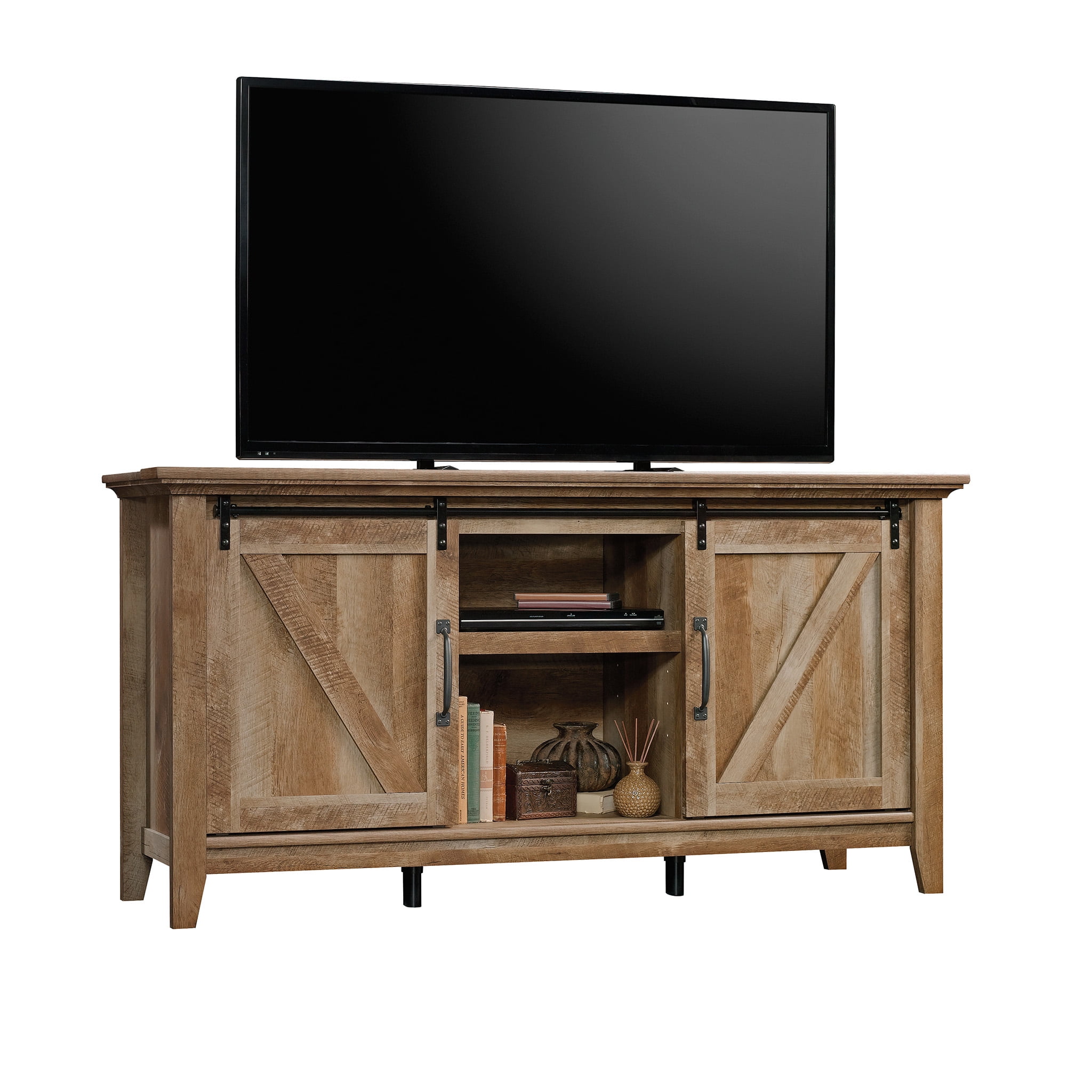 Sauder Dakota Pass TV Stand for TVs up to 70", Craftsman Oak Finish