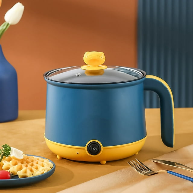 Electric Mini Hot Pot 1.8L 600W Non Stick Stainless Steel Cooker With 2 Levels Adjustable For Rapid Noodles Cooker