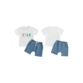 thumbnail image 2 of Baby Toddler Boy Easter Outfit 6 12 18 24 Months 2T 3T Rabbit Embroidery Short Sleeve T-shirt Solid Shorts 2 Piece Clothing Set, 2 of 9