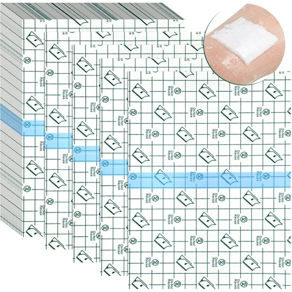Waterproof Wound Bandage,Happon 10 Pcs 9.84*11.81in Shower Waterproof Patch Transparent Adhesive Bandage,Transparent Stretch Adhesive Bandage for Wound Dressing, Swimming, Shower
