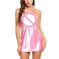 thumbnail image 3 of Aloohaidyvio Pajamas for Women ,Women V Neck Nightwear Satin Sexy Lace Chemise Mini Dress, 3 of 5