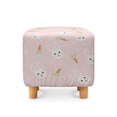thumbnail image 2 of SCRAWLGOD Easter Rabbit Carrot Spot Print Pink Square Ottoman Cover Stretch Folding Storage Bench Ottoman Cover Footrest Stool Slipcover Footstool Protector Cover with Elastic Bottom, 2 of 7