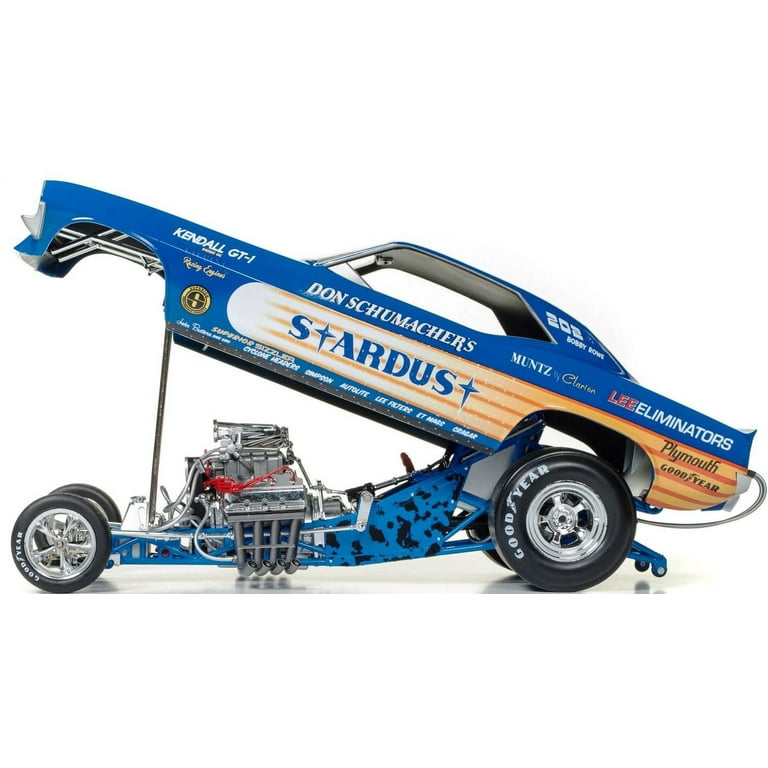 ミニカー Don Schumacher's 1972 Plymouth Cuda Stardust (Bobby Rowe) Funny Car Limited Edition to 750pcs 1/18 Model Car by Autoworld Don Schumacher's 1972 Plymouth Cuda Stardust (Bobby Rowe) Funny