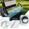 thumbnail image 5 of Golf Cart Seat Covers for 2 Seater,Blue Teal Brown Microfiber Cart Seat Towel Blanket,Anchor Nautical Coastal Ocean Wooden Absorbent Breathable Non Slip Bench Seats Protector for Golf Course 51"x31", 5 of 9