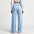 thumbnail image 3 of Resicozy Baggy Sweatpants Women Casual Wide Leg Drawstring High Waisted Lounge Athletic Sweat Track Pants with Pockets Light Blue L, 3 of 3