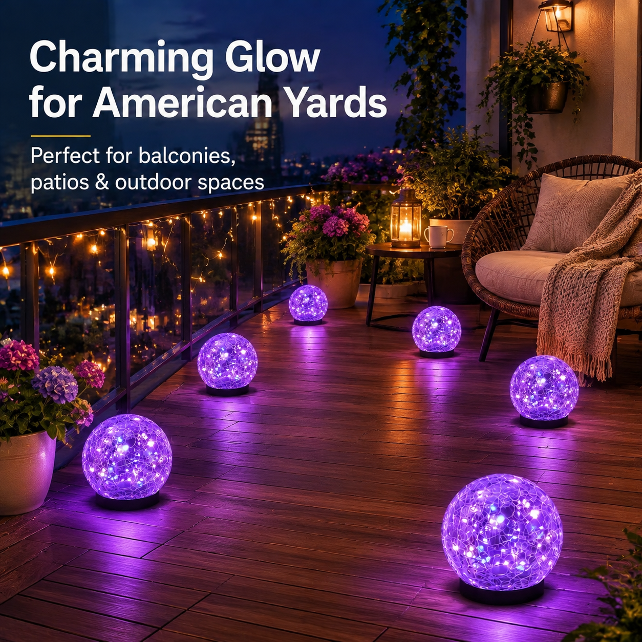 Mehoom Solar Globe Lights, 4 Pack 5 Inch Cracked Glass photo 5