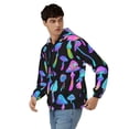 thumbnail image 2 of Men's Hoodies Hooded Casual Full Zip Sweatshirts 3D, Magic Mushrooms Psychedelic, 2 of 5