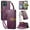 Purple, variant on For Motorola Edge (2024) Flip Wallet Phone Case,With Shoulder Strap&Wrist Strap,Flip Fold Kickstand,With Card Slots,Zipper Pocket,Leaf Magnetic Closure,Shockproof Anti-fall Phone Case,White