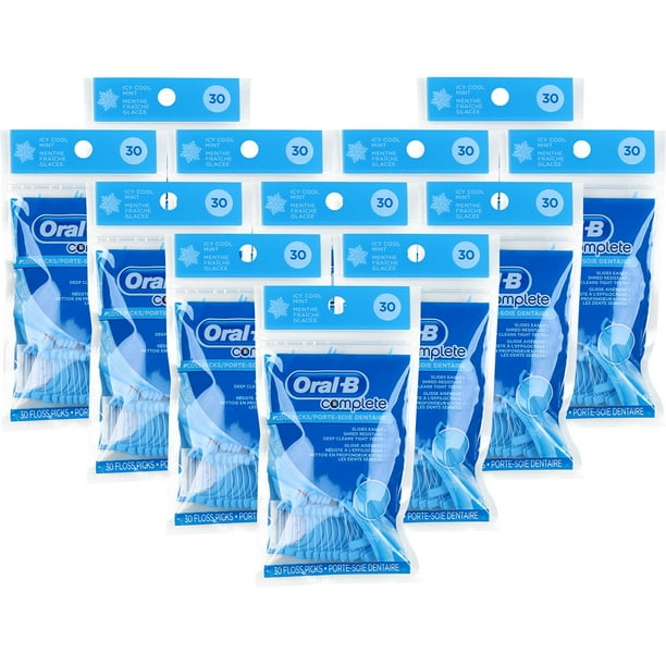 360 Count OralB Complete Floss Picks Icy Cool Mint Cleans tight Teeth
