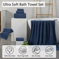 thumbnail image 5 of Jessy Home 4 Pack Large Bath Towel Set 600 GSM Ultra Soft Oversized Navy Blue Towel Set 35"x70" Extra Large Bath Sheets, 5 of 7