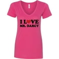 thumbnail image 3 of Inktastic I Love Mr Darcy Women's V-Neck T-Shirt, 3 of 5