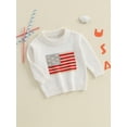 thumbnail image 5 of BemeyourBBs Toddler Baby Girl Boy 4th of July Outfit Spring Fall Winter Knit USA Flag Sweater Patriot Independent Day Clothes Newborn Infant Long Sleeve Crewneck Warm Sweaters Jumper Pullover Top, 5 of 9