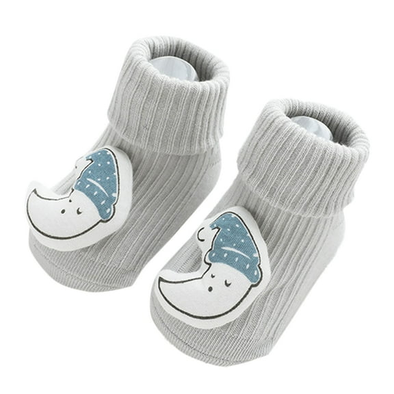 FAOWME Summer Gradient Cartoon Toy Baby Socks Glue Dispensing Non- Loose Neck Baby Socks Children Floor Socks I 0-6 Months
