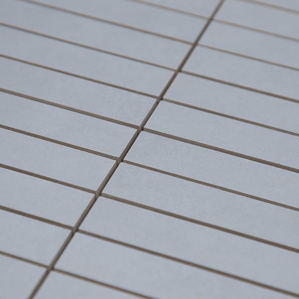 The Tile Life Foundry Concrete 1" x 6" Denim Matte Porcelain Mosaic Floor and Wall Tile 1 Sheet