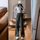 thumbnail image 2 of Pantalones cargo holgados de cintura alta estilo americano para mujer, pantalones casuales de primavera, otoño y verano de 2024, nuevos pantalones de pierna drapeada Jamelia, 2 of 4