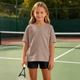 thumbnail image 3 of Edvintorg Summer Outfits for Girls Two Piece Crew Neck Short Sleeve Casual Shirts and Shorts Kids Clothes Girls Size 5-16, 3 of 8