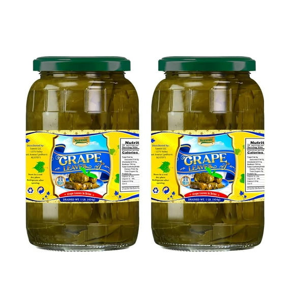 Sanniti Grape Leaves in Brine, 1 lb drained, 2 Pack