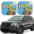 thumbnail image 6 of Kdxio Funny Dinosaurs Pursue A Meat Print 2-Piece Sun Shade Front Windshield - Foldable Car Front Window Sunshades For Most Sedans Suv Truck, 6 of 6