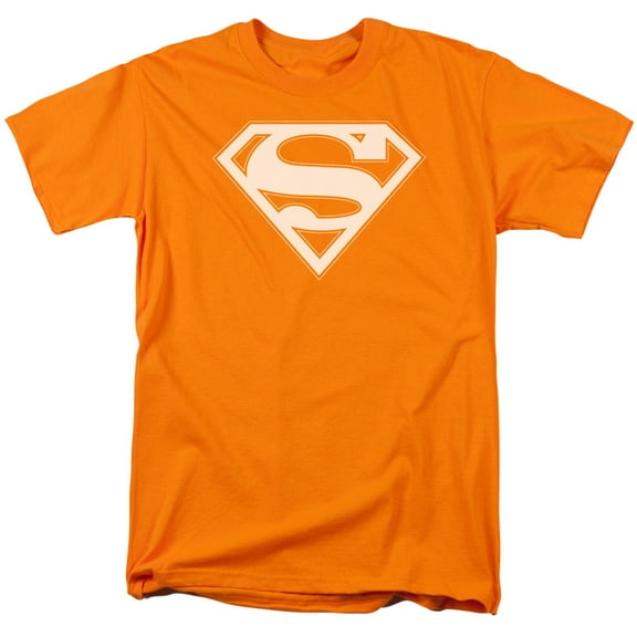 Superman Orange & White Shield Adult 18/1 T-Shirt Orange