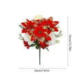 thumbnail image 3 of Steadline Artificial Poinsettia Christmas Flower 75cm Plastic Simulation Plant Holiday Home Decor Vase Arrangement Indoor Festive Decoration Set of 2, 3 of 7