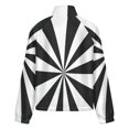 thumbnail image 6 of Jackets for Women Winter Coat Jackets Flannel Stand Collar Jacket(Aesthetic Grey And White Sunburst,Size:S-4XL), 6 of 7