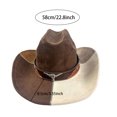 thumbnail image 2 of RUINIXCW Western Suede Cowboy Hat Cowgirl Hat for Women Men Wide Brim Classic Outdoor Party Fedora Hats with Bull Head Belt Buckle, 2 of 6