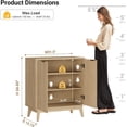 thumbnail image 2 of Fluted Sideboard Buffet Cabinet with Storage, Credenza Accent Cabinet for Living Room Entryway Dining Room, Console Table with Adjustable Shelves & Solid Wood Legs, Natural Oak, 2 of 7