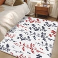 thumbnail image 4 of Area Rug for Living Room, Grey Red Botanical Non-Slip Indoor Large Carpet for Bedroom/Dining Room, Watercolor Spring Floral Summer Leaf Washable Low-Profile Rectangle Floor Runner Rugs - 4 x 6 Ft, 4 of 8