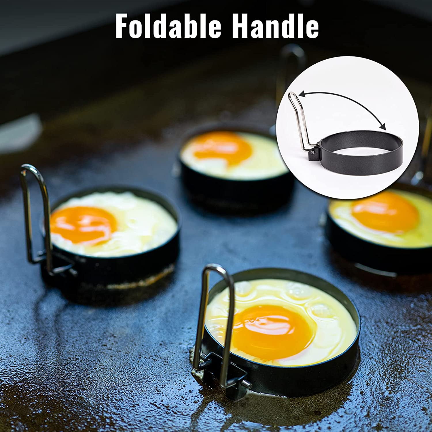 SHINESTAR 6-Piece Griddle Breakfast Kit for Blackstone - Complete Set of Griddle Accessories Including Pancake Batter Dispenser, Bacon Press, and Egg Rings C43