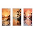thumbnail image 2 of Designart "Golden Sunrise formd III" Nautical & Beach Framed Wall Art Set Of 3 - Yellow Sunrisesunset Frame Canvas Set For Living Room Decor, 2 of 7