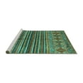 thumbnail image 2 of Ahgly Company Machine Washable Indoor Rectangle Abstract Turquoise Blue Contemporary Area Rugs, 2' x 5', 2 of 4