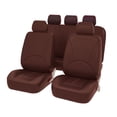 thumbnail image 4 of Luzkey Fundas de asiento de coche de piel sintética, lavables, fundas para asientos delanteros y traseros, protector impermeable clásico para vehículos, SUV, accesorios para coche, color negro, 4 of 6