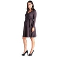 thumbnail image 3 of 24/7 Comfort Apparel Chic V-Neck Long Sleeve Maternity Wrap Dress, 3 of 3