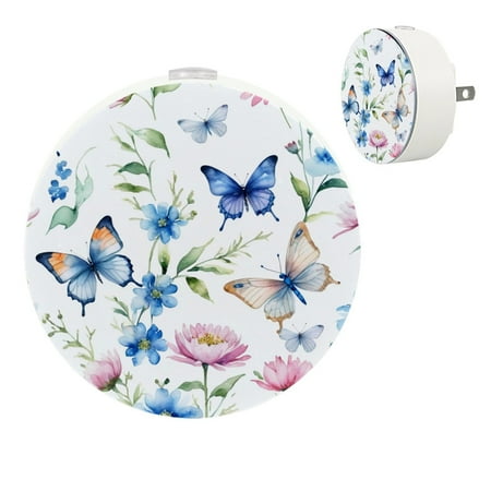 

YZUOUZY Night Lights Plug into Wall Small Lamp Small Bedside Lamps Set of 2 Butterflies Dragonflies Trumpet Summer