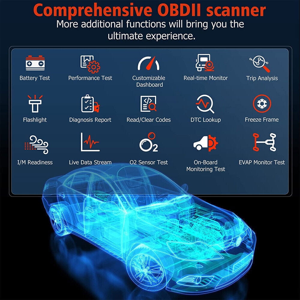 ANCEL Bluetooth OBD2 Scanner, 3 in 1 Car Diagnostic Tool Check Engine Light Code Reader for Android & iPhone, App Based OBDII, Wireless Automotive Gauge Car Scanner, Heads-up Display