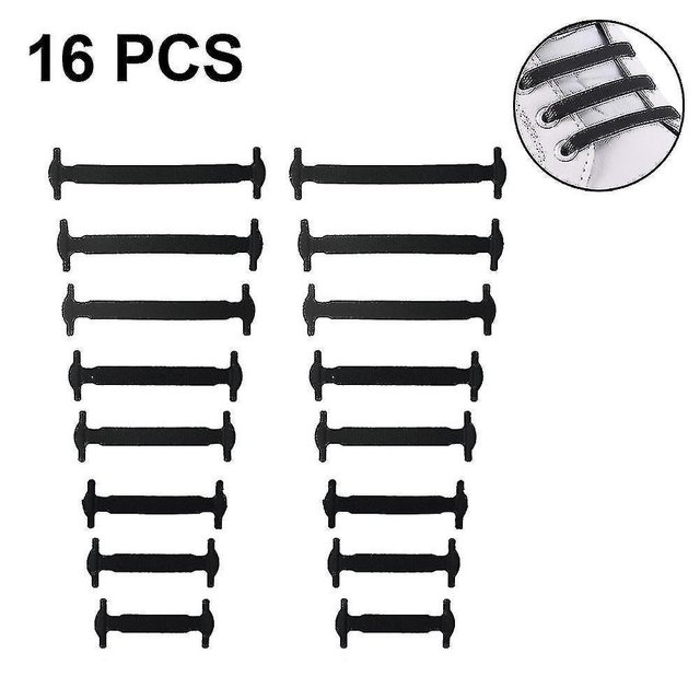 1 paquete de cordones elásticos de silicona para niños y adultos que no se atan, color negro