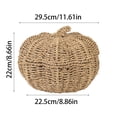 thumbnail image 2 of Halloween Decor, Pumpkin-Shaped Handwoven Storage Basket with Lid, for Halloween Candy Storage and Fall Home Decor, 11.8 x 11.8 x 8.7 in, for Halloween Home Decor, Thanksgiving and Holiday Gift, 2 of 4