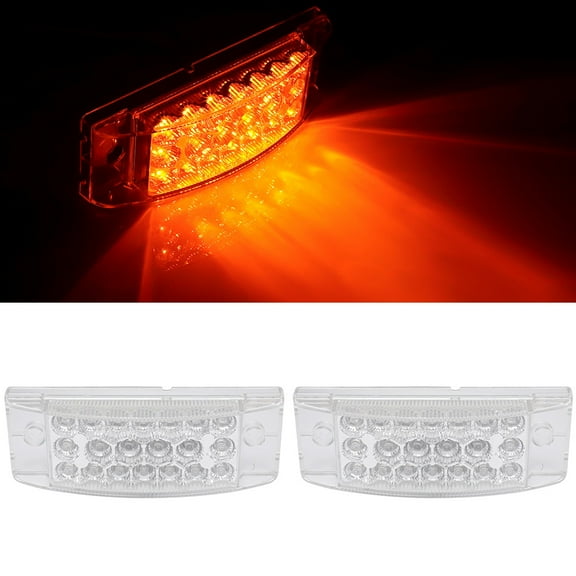 CCIYU 2pcs Clear Lens Amber 12V 20LED Fender Marker 6inch Waterproof Turn Signal Indicator Light Compatible with Truck Bus Boat SUV ATV Trailer Clearance Lights Side Marker Assembly
