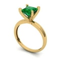 thumbnail image 2 of 1.5 ct Princess Cut Simulated Emerald Solitaire 18K Yellow Gold Womens Engagement Ring, 2 of 5
