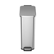 Better Homes & Gardens 7.9 Gallon Stainless Steel Slim Step Kitchen Trash Can, Soft-Close Lid, Silver
