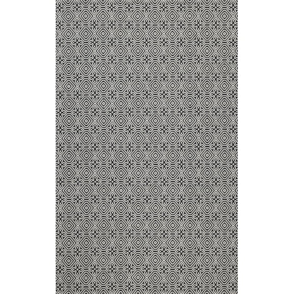 SAFAVIEH Martha Stewart Cotton Geometric Area Rug, Charcoal/Grey, 4' x 6'
