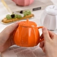 thumbnail image 3 of Halloween Pumpkin Shaped Mug with Lid 17oz Ceramic Coffee Cup Cute Fall Thanksgiving Drinkware for Home Office Halloween Decor Gift for Women Men Kids Birthday Christmas, 3 of 8